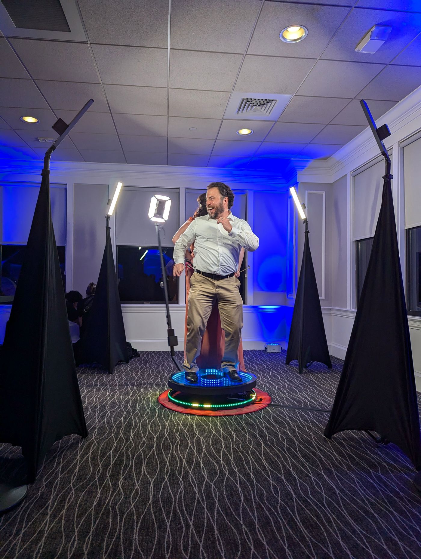 Guest having fun on the 360 booth